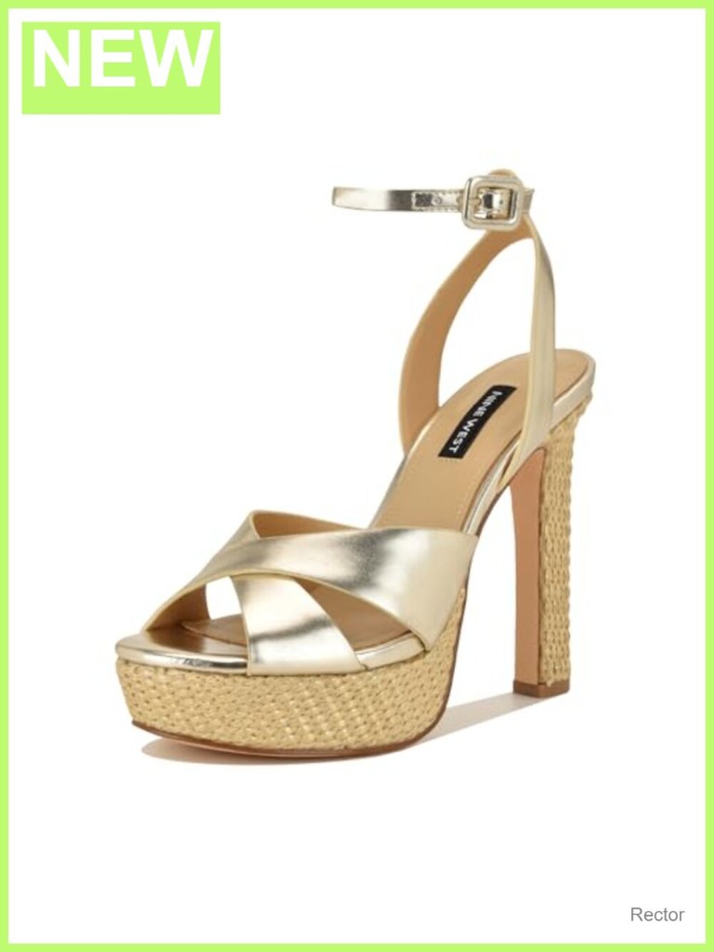 Nine West Weston Heeled Sandals Faux Leather Block Heel